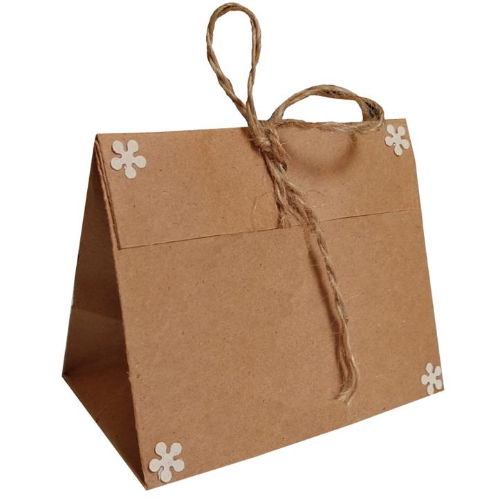 ساک هدیه مدل  کرافت تاشو طرح شکوفه بسته 10 عددی